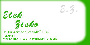 elek zisko business card